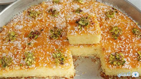 بسبوسة بجوز الهند - طريقة عمل البسبوسة بدون بيضة سهلة وسريعة