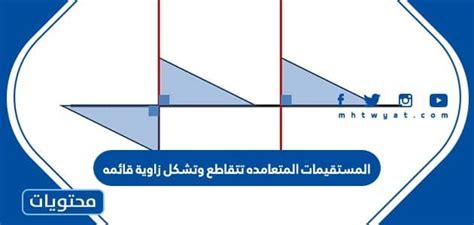 تتقاطع الخطوط الرأسية وتشكل أربع زوايا قائمة