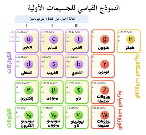 حدد النموذج القياسي بالأمثلة