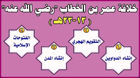 خلافة عمر بن الخطاب _ رضي الله عنه _ عبر - حلول الكتاب