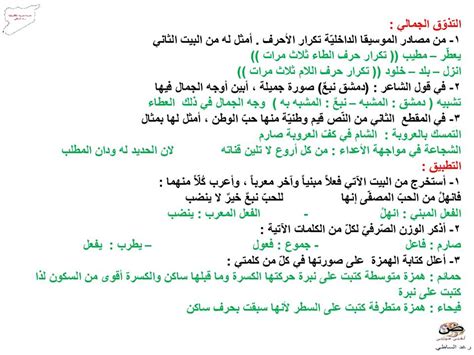 شرح قصيدة دمشق باللغة العربية للصف الثامن- مدونة المناهج السورية