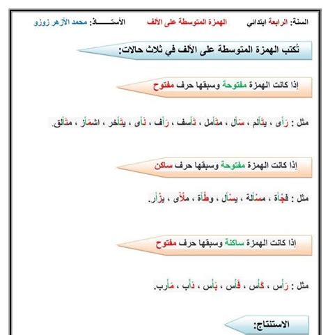 متى تكتب الهمزة الوسطى على الألف - العرب