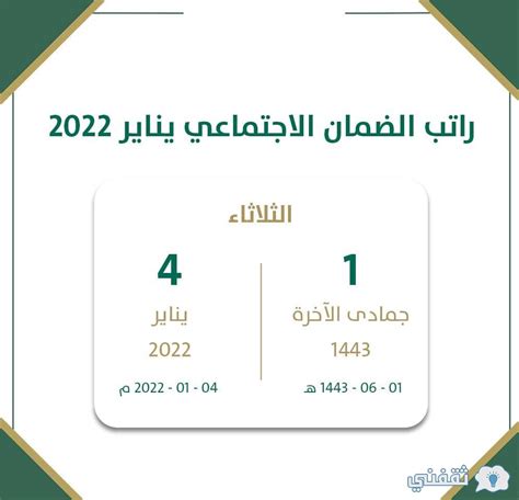 متى ينزل الضمان الاجتماعي المتطور والقديم في الهجري والميلادي 1444