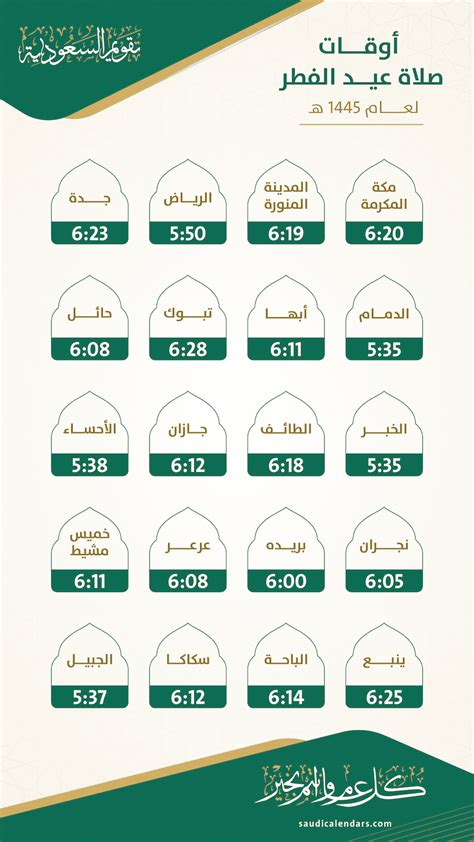 موعد صلاة عيد الفطر في الخرج 2024 - ما الحل
