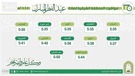 موعد صلاة عيد الفطر في الدمام 2024/1444 وقت صلاة العيد - موجز الأنباء