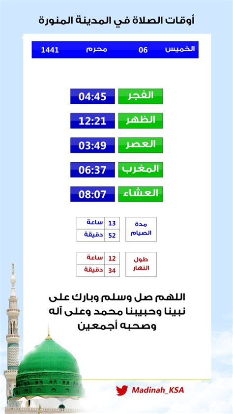 وقت أذان العشاء في المدينة المنورة، غانا - أوقات الصلاة
