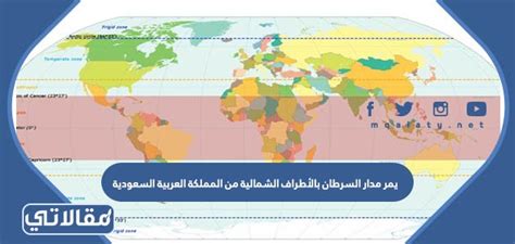 يمر مدار السرطان عبر الضواحي الشمالية للمملكة العربية السعودية ... - باختصار