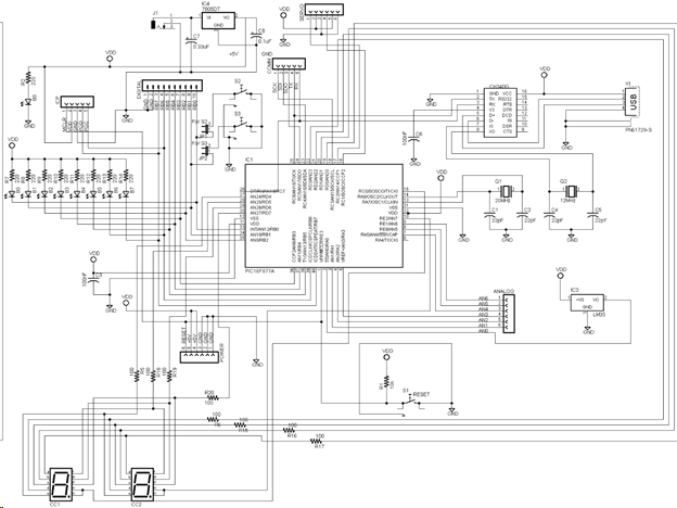 Pic16f877 Development Board Circuit Diagram - Circuit Diagram