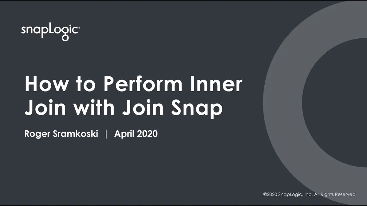 How to Perform Inner Join with the Join Snap SnapLogic