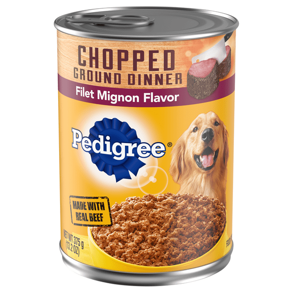 Save on Pedigree Chopped Ground Dinner Wet Dog Food Filet Mignon Flavor