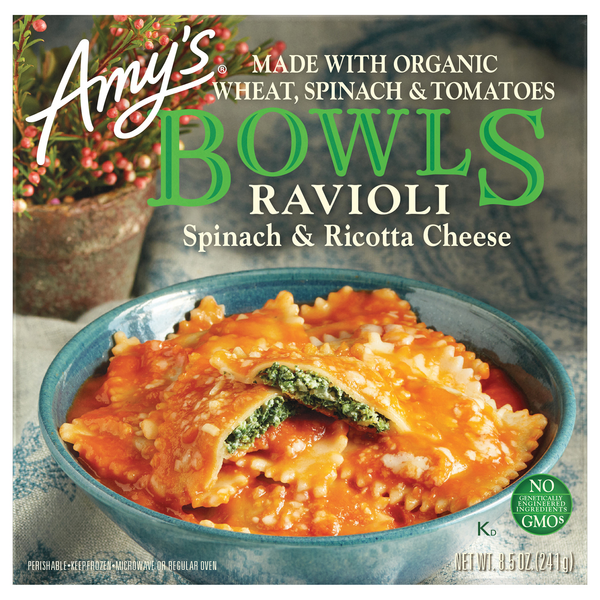 Save on Amy's Bowls Spinach & Ricotta Cheese Ravioli Organic Order