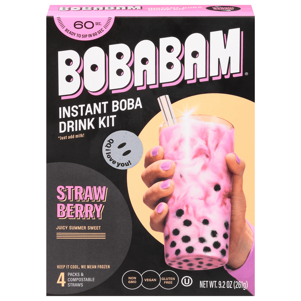 Save on Boba Bam Instant Drink Packs Strawberry 4 ct Order Online Delivery Stop & Shop