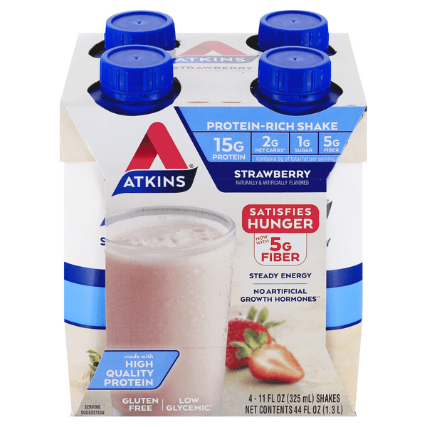 Save on Atkins Protein Shake Strawberry Low Carb 4 pk Order Online