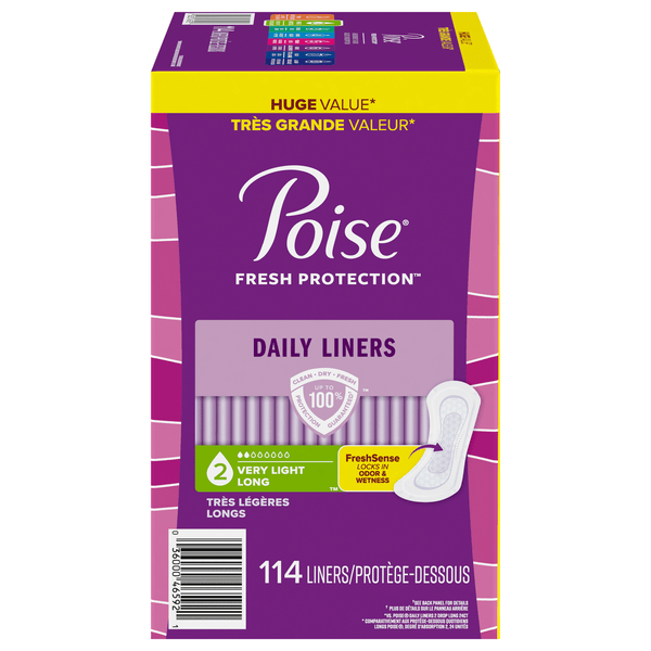 Save on Poise Daily Incontinence Liners Long Length Very Light Order Online Delivery GIANT