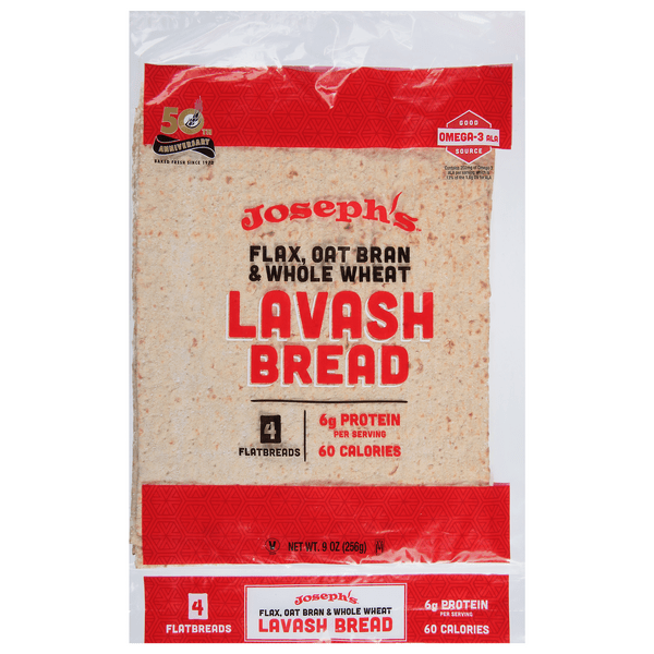 Save on Joseph's Low Carb Flax Oat Bran & Whole Wheat Lavash Bread 4