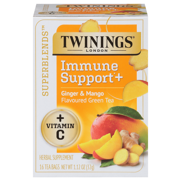 Save on Twinings Superblends Immune Support+ Ginger & Mango Green Tea Bags Order Online Delivery