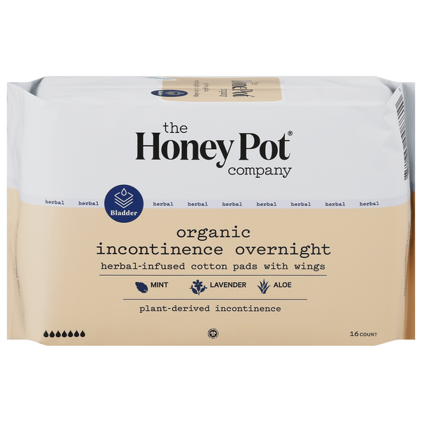 Save on The Honey Pot Herbal Infused Incontinence Overnight Pads w/Wings Organic Order Online
