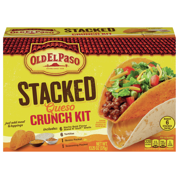 Save on Old El Paso Stacked Crunch Taco Kit Queso 6 ct Order Online