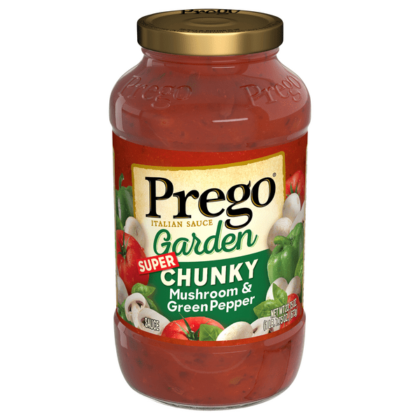 Save on Prego Italian Pasta Sauce Super Garden Chunky Mushroom & Green