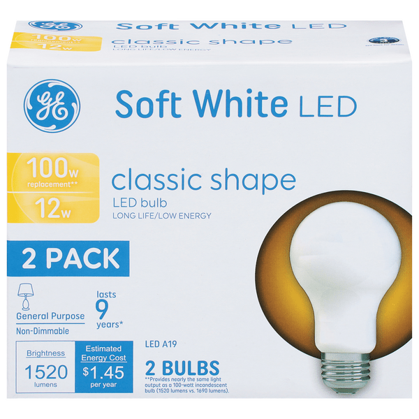 Save on GE Soft White LED 12 Watts Light Bulbs Classic Shape Order