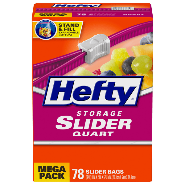 Save on Hefty Storage Slider Bags Quart Order Online Delivery Stop & Shop