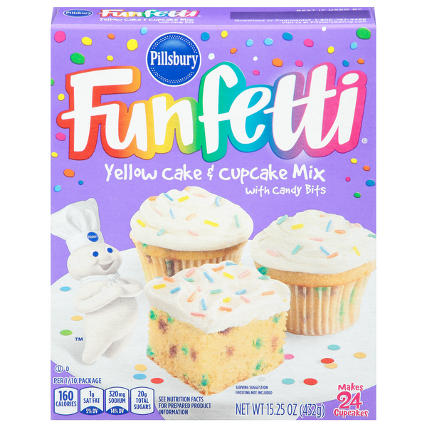 Save on Pillsbury Funfetti Cake & Cupcake Mix Yellow with Candy Bits