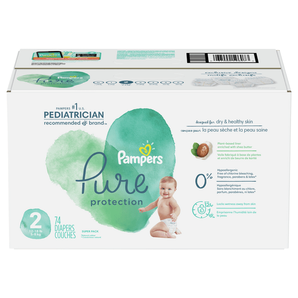 Save on Pampers Pure Protection Size 2 Diapers 1218 lbs Order Online