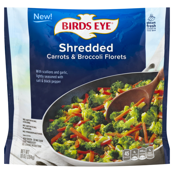 Save on Birds Eye Shredded Carrots & Broccoli Florets Keep Frozen Order