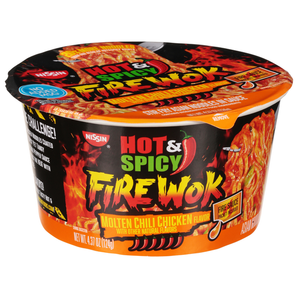 Save on Nissin Hot & Spicy Fire Wok Chili Chicken Asian Noodles in