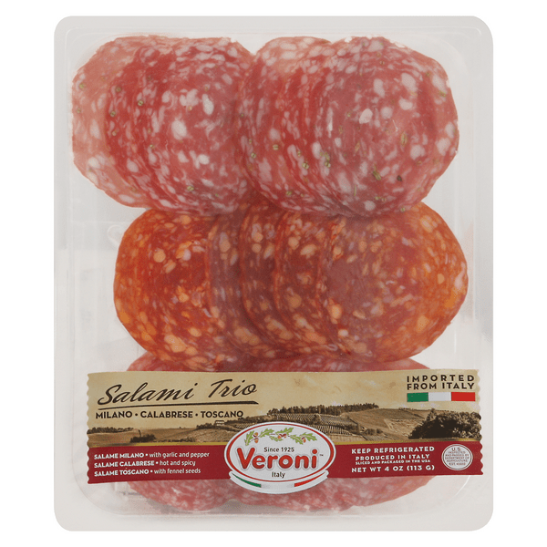 Save on Veroni Toscano Calabrese Milano Salami Trio Thin Slices Order