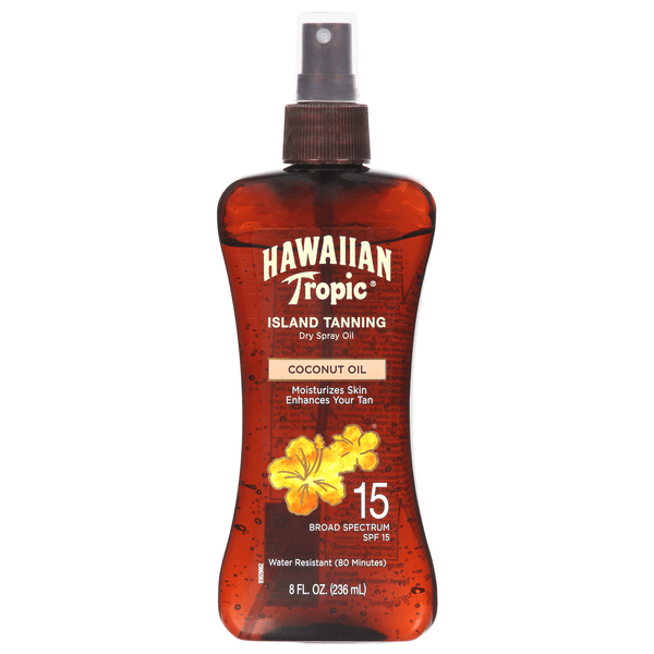 Save on Hawaiian Tropic Island Tanning Coconut Oil Dry Spray SPF 15
