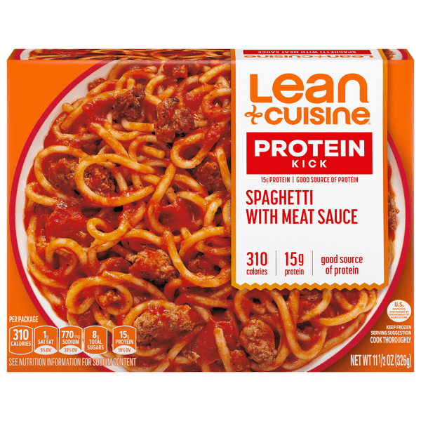 Save on Lean Cuisine Features Spaghetti With Meat Sauce Mushrooms