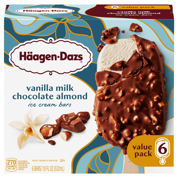 Save on HaagenDazs Vanilla Milk Chocolate Almond Ice Cream Bars 6 ct