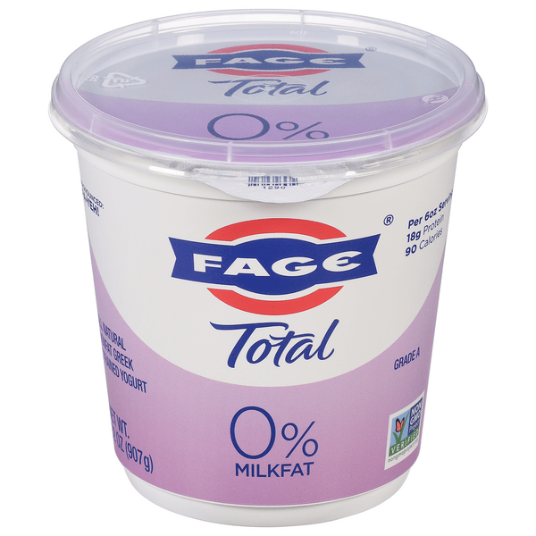 Save on FAGE Total Non Fat 0 Milkfat Plain Strained Greek Yogurt Order