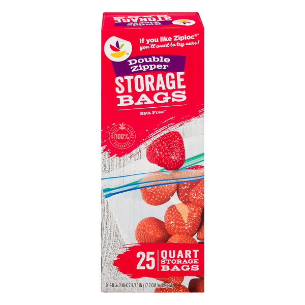Save on GIANT Food Storage Bags Double Zipper Quart Order Online
