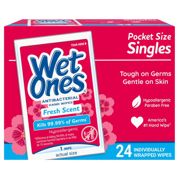 Save on Wet Ones Pocket Size Singles Fresh Scent Antibacterial Hand Wipes Order Online Delivery