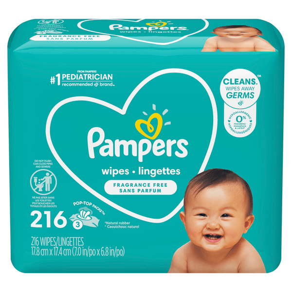 Save on Pampers Fragrance Free Baby Wipes PopTop 3 pk Order Online