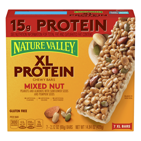 Save on Nature Valley XL Protein Chewy Bars Mixed Nut Gluten Free 7
