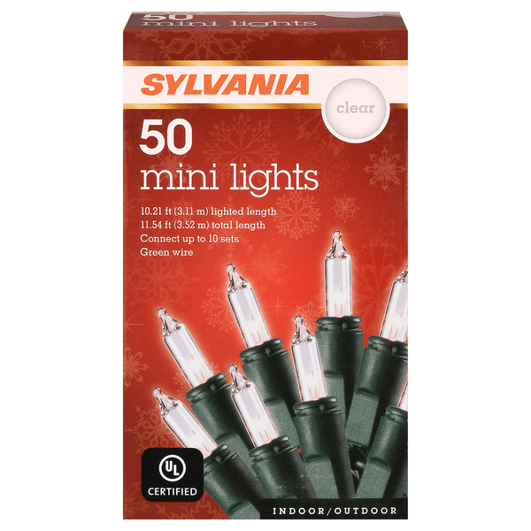 Save on Sylvania LED Indoor/Outdoor Mini Christmas Lights Clear 50 ct