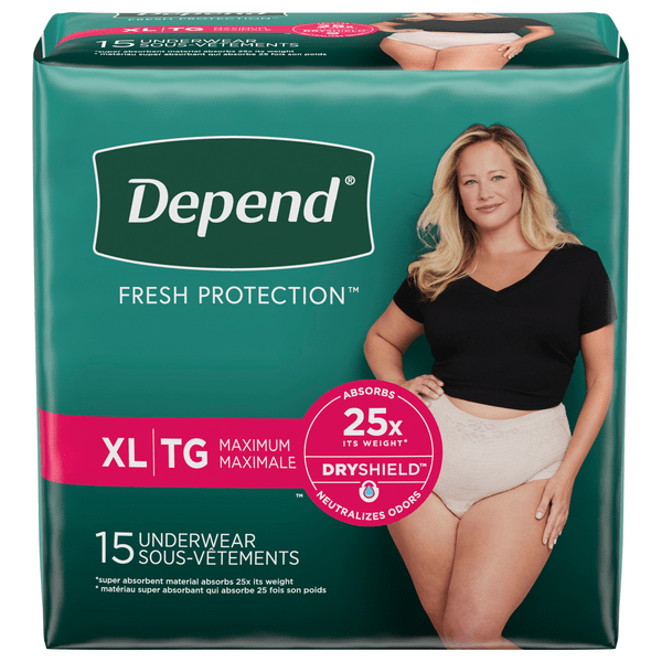 Save on Depend Women's Fresh Protection Incontinence Underwear Maximum