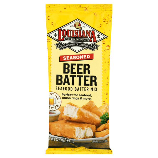 Save on Louisiana Fish Fry Products Seafood Batter Mix Seasoned Beer