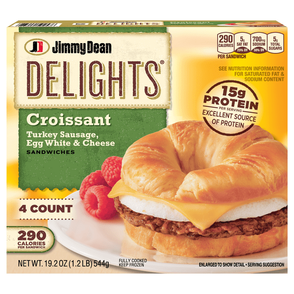 Save on Jimmy Dean Delights Croissant Sandwich Turkey Sausage Egg White Cheese 4ct Order Online