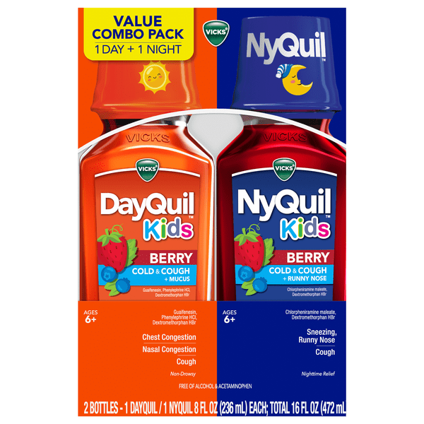 Save on Vicks NyQuil/Day Quil Kids Cold & Cough + Runny Nose Berry
