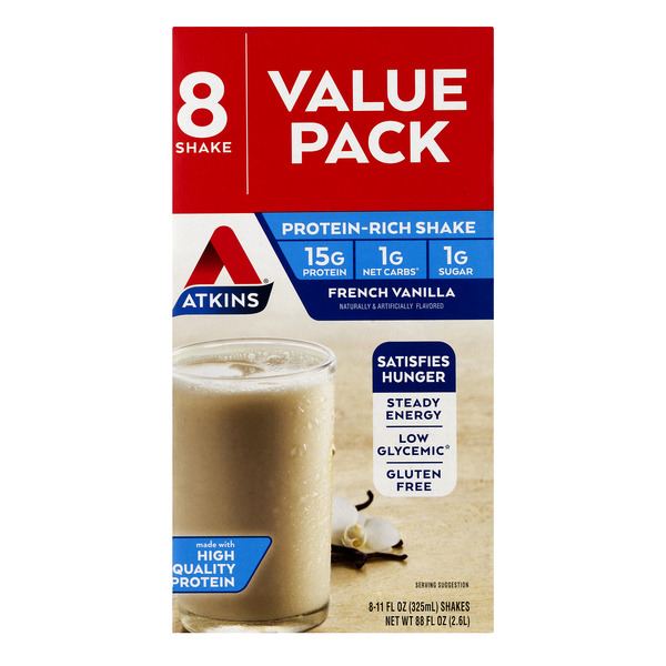 Save on Atkins Protein Shake French Vanilla Low Carb Value Pack 8 pk