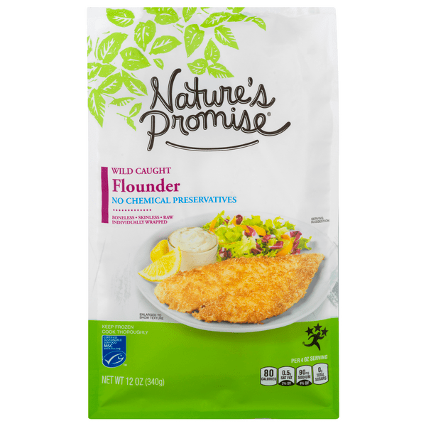 Save on Nature's Promise Wild Boneless Skinless Flounder Fillets apx 2