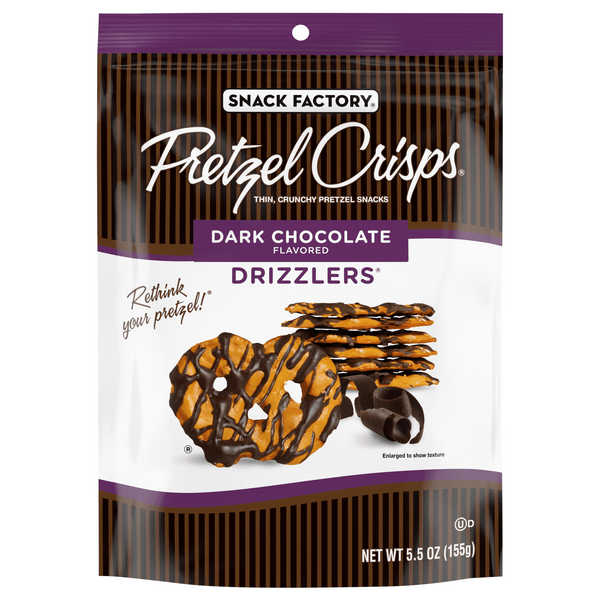 Save on Snack Factory Pretzel Crisps Drizzlers Dark Chocolate Flavored