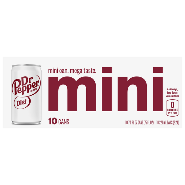 Save on Dr Pepper Diet Soda Mini 10 pk Order Online Delivery GIANT