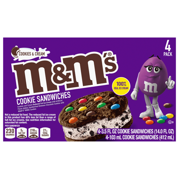 Save on M&M's Cookie Sandwiches Cookies & Cream 4 ct Order Online