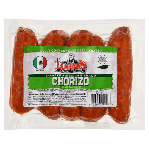 Save on Logan's Sausage Chorizo Jalapeno Mexican Style Fully Cooked 5