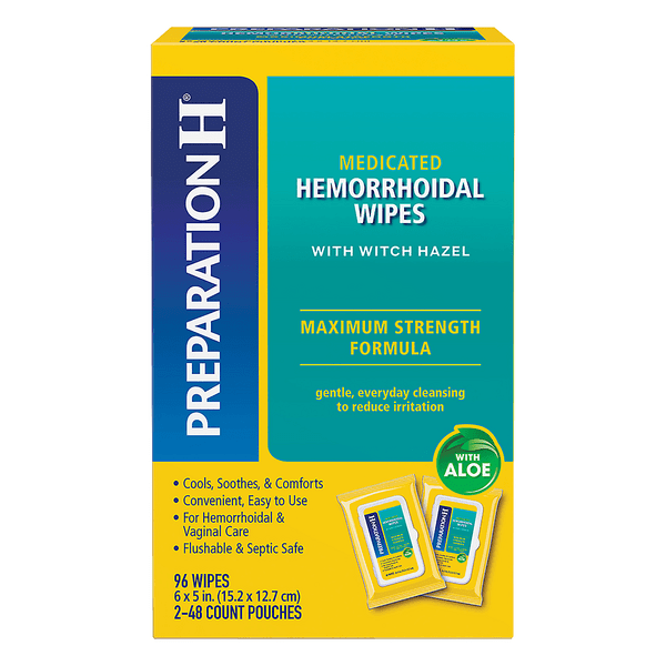 Save on Preparation H Medicated Hemorrhoidal Wipes with Aloe 2 48 ct Pouches Order Online